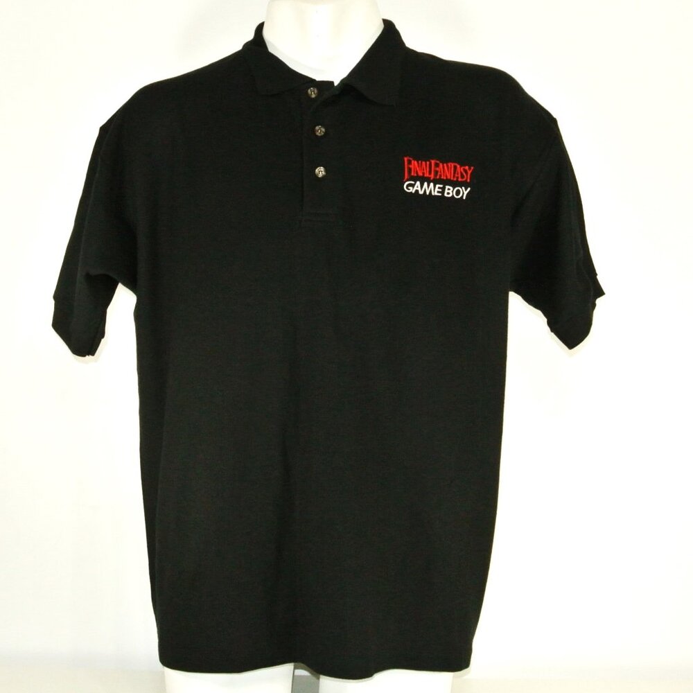 FINAL FANTASY Vintage Nintendo Game Boy Video Game Employee Uniform Polo Shirt